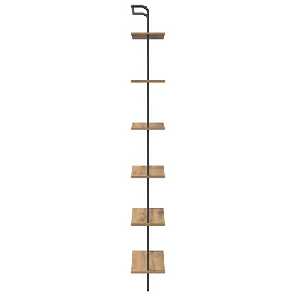vidaXL Bookshelf 6-Tier 60 x 24 x 203 cm Engineered wood Artisan Oak
