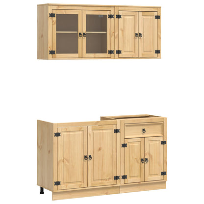 vidaXL Cabinet SKI 4 pcs Honey Brown Solid Pine Wood