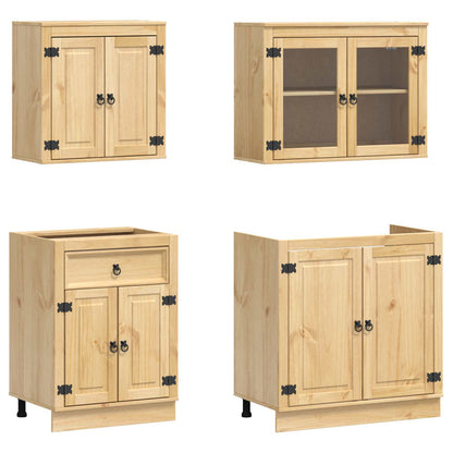 vidaXL Cabinet SKI 4 pcs Honey Brown Solid Pine Wood