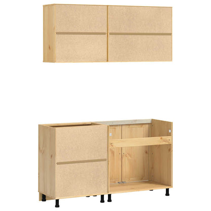 vidaXL Cabinet SKI 4 pcs Honey Brown Solid Pine Wood