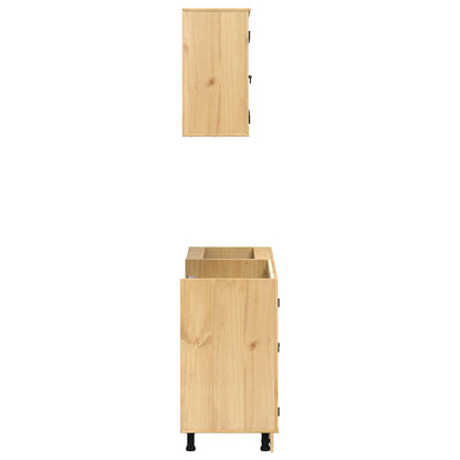 vidaXL Cabinet SKI 4 pcs Honey Brown Solid Pine Wood