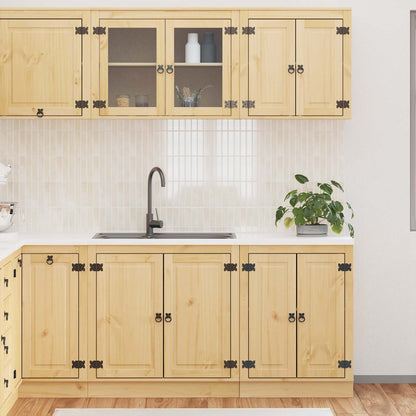 vidaXL Cabinet with Shelf SKI 4 pcs Honey Brown Solid Pine Wood