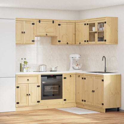 vidaXL Cabinet SKI 8 pcs Honey Brown Solid Pine Wood