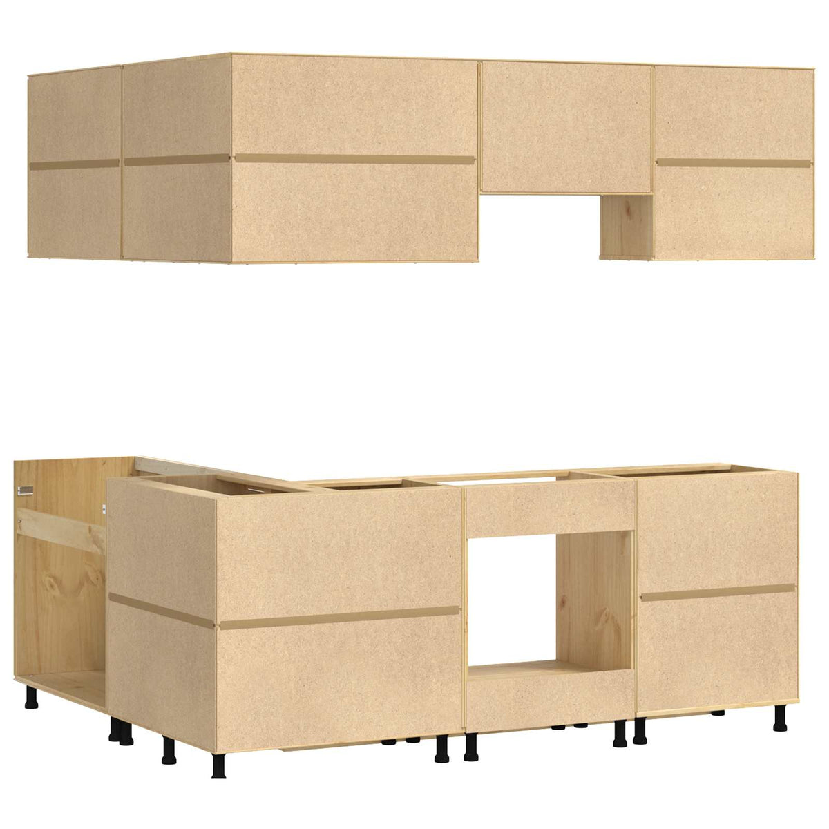 vidaXL Cabinet SKI 8 pcs Honey Brown Solid Pine Wood