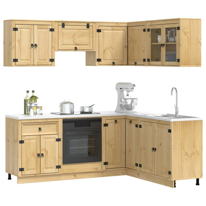 vidaXL Cabinet SKI 8 pcs Honey Brown Solid Pine Wood