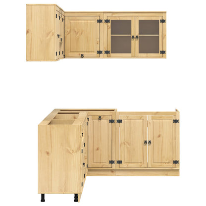 vidaXL Cabinet SKI 8 pcs Honey Brown Solid Pine Wood