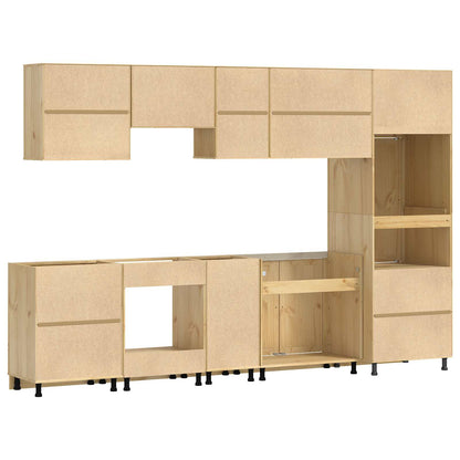 vidaXL Cabinet SKI 9 pcs Honey Brown Solid Pine Wood