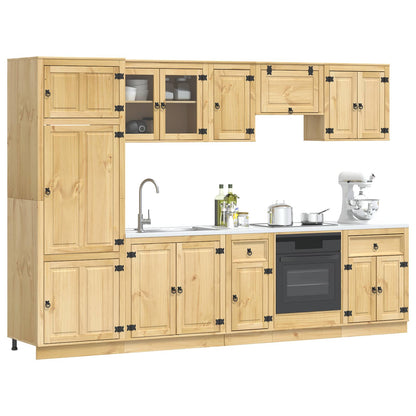 vidaXL Cabinet SKI 9 pcs Honey Brown Solid Pine Wood