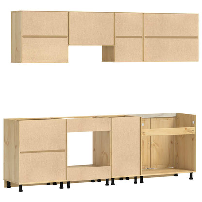 vidaXL Cabinet SKI 8 pcs Honey Brown Solid Pine Wood