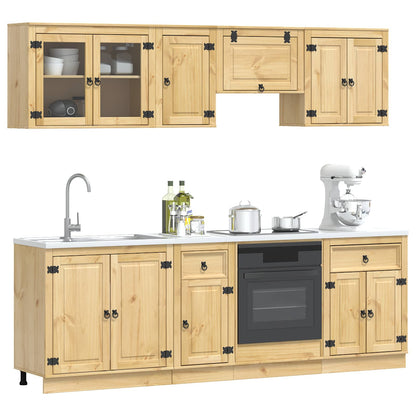 vidaXL Cabinet SKI 8 pcs Honey Brown Solid Pine Wood