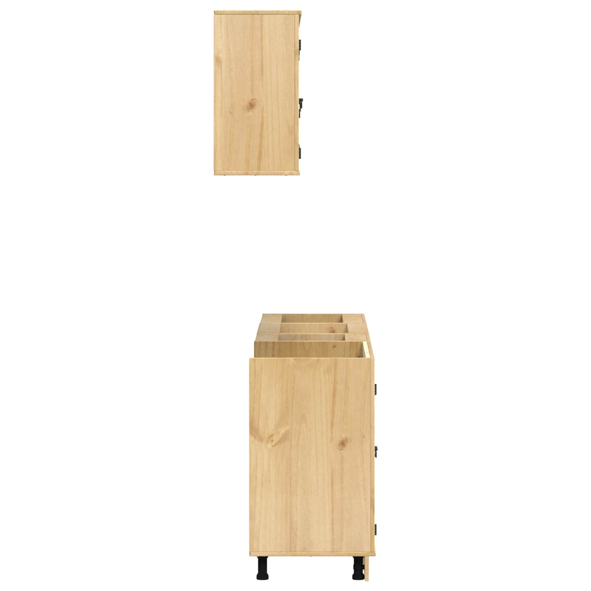 vidaXL Cabinet SKI 8 pcs Honey Brown Solid Pine Wood
