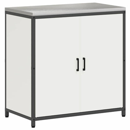 vidaXL Kitchen Storage Set with Shelf 2 pcs White Cold-rolled Steel