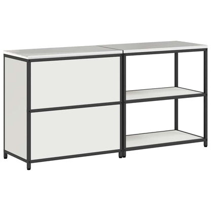 vidaXL Kitchen Storage Set with Shelf 2 pcs White Cold-rolled Steel