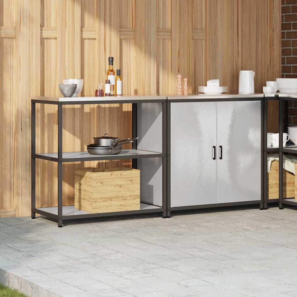 vidaXL Kitchen Storage Set HATTEM 2 pcs Silver Stainless Steel
