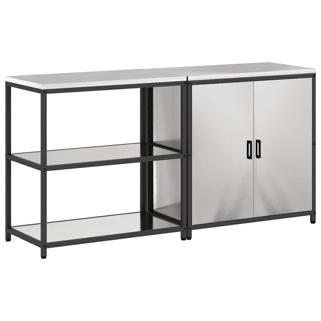 vidaXL Kitchen Storage Set HATTEM 2 pcs Silver Stainless Steel