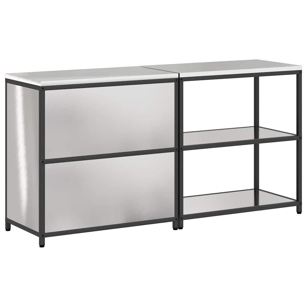 vidaXL Kitchen Storage Set HATTEM 2 pcs Silver Stainless Steel