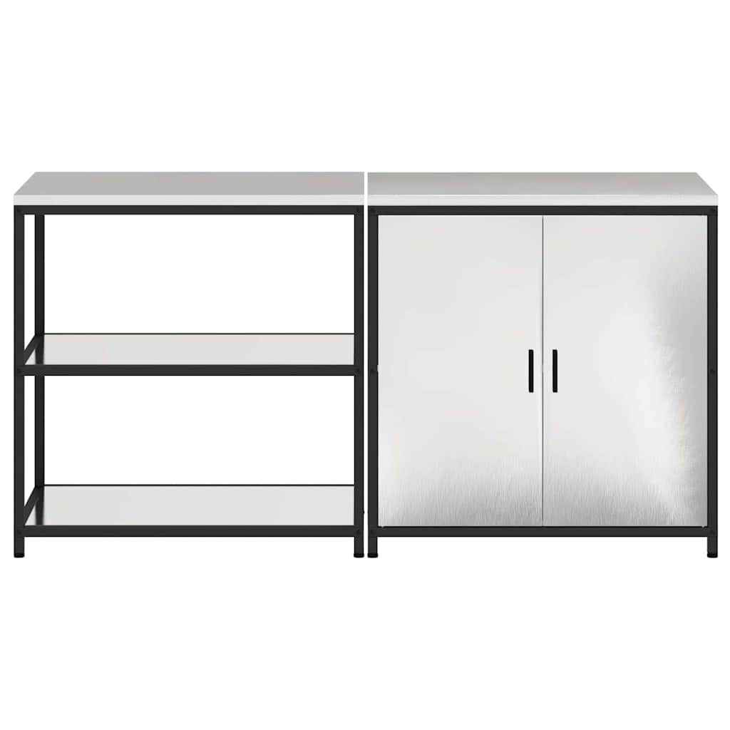 vidaXL Kitchen Storage Set HATTEM 2 pcs Silver Stainless Steel