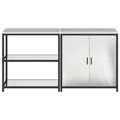 vidaXL Kitchen Storage Set HATTEM 2 pcs Silver Stainless Steel