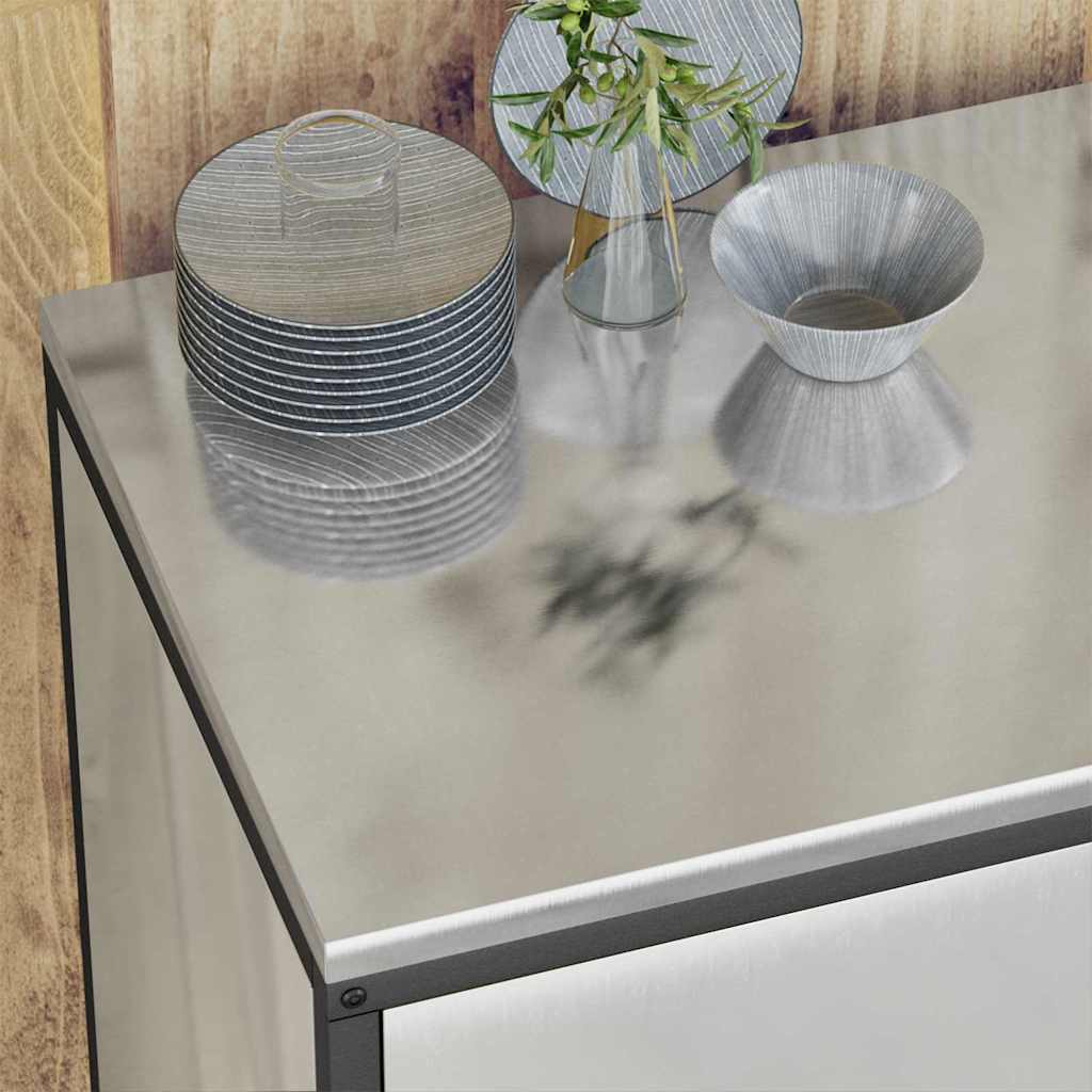 vidaXL Kitchen Storage Set HATTEM 2 pcs Silver Galvanised Steel