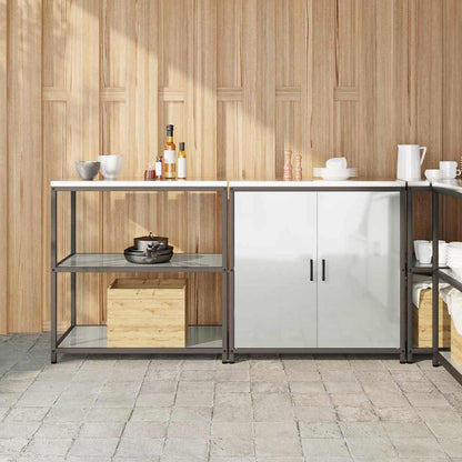 vidaXL Kitchen Storage Set HATTEM 2 pcs Silver Galvanised Steel