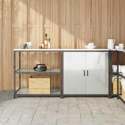 vidaXL Kitchen Storage Set HATTEM 2 pcs Silver Galvanised Steel