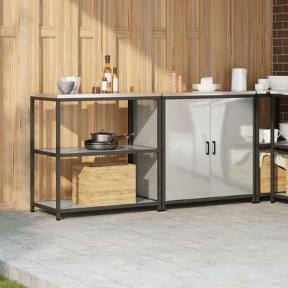 vidaXL Kitchen Storage Set HATTEM 2 pcs Silver Galvanised Steel