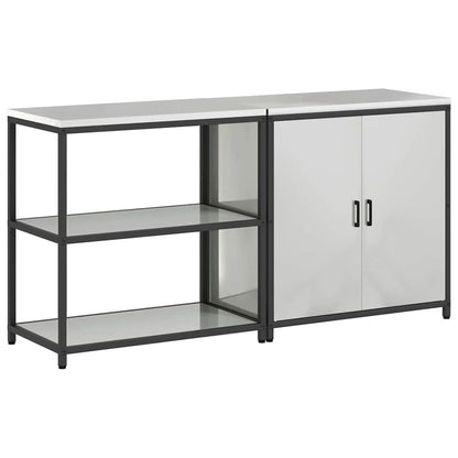 vidaXL Kitchen Storage Set HATTEM 2 pcs Silver Galvanised Steel