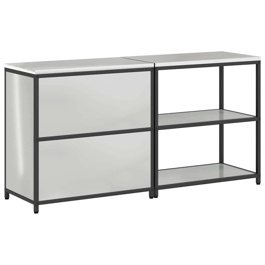 vidaXL Kitchen Storage Set HATTEM 2 pcs Silver Galvanised Steel