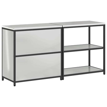 vidaXL Kitchen Storage Set HATTEM 2 pcs Silver Galvanised Steel