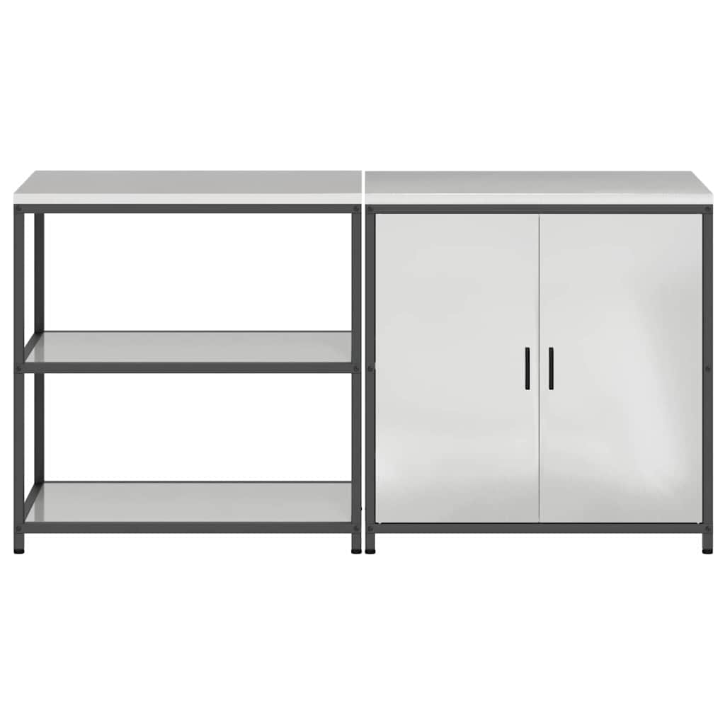 vidaXL Kitchen Storage Set HATTEM 2 pcs Silver Galvanised Steel