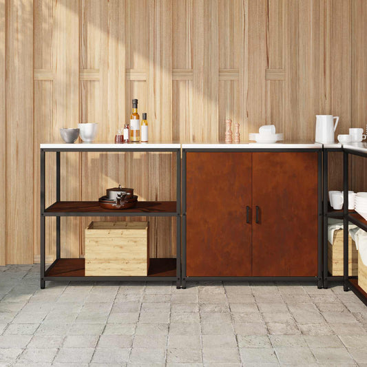 vidaXL Kitchen Storage Set HATTEM 2 pcs Rusty Steel
