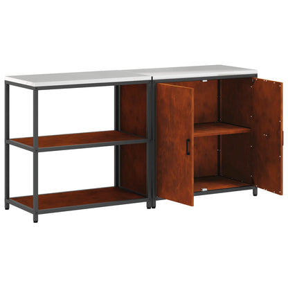 vidaXL Kitchen Storage Set HATTEM 2 pcs Rusty Steel