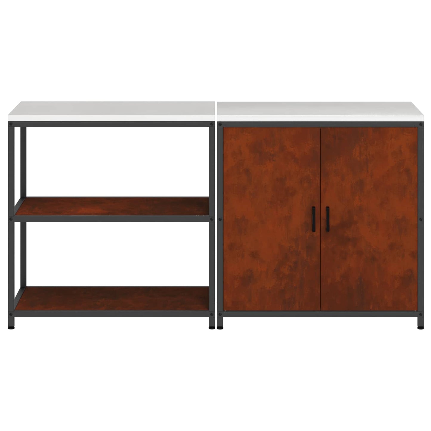 vidaXL Kitchen Storage Set HATTEM 2 pcs Rusty Steel
