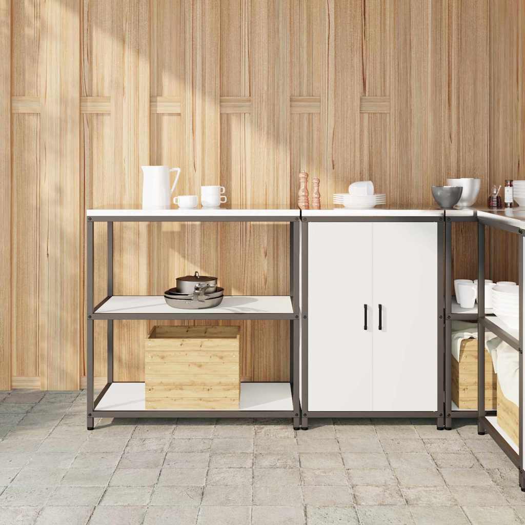 vidaXL Kitchen Storage Set HATTEM 2 pcs White Cold-rolled Steel