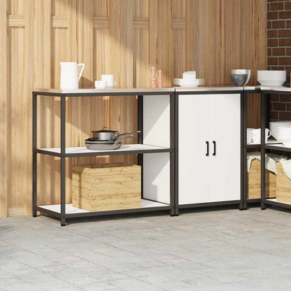 vidaXL Kitchen Storage Set HATTEM 2 pcs White Cold-rolled Steel