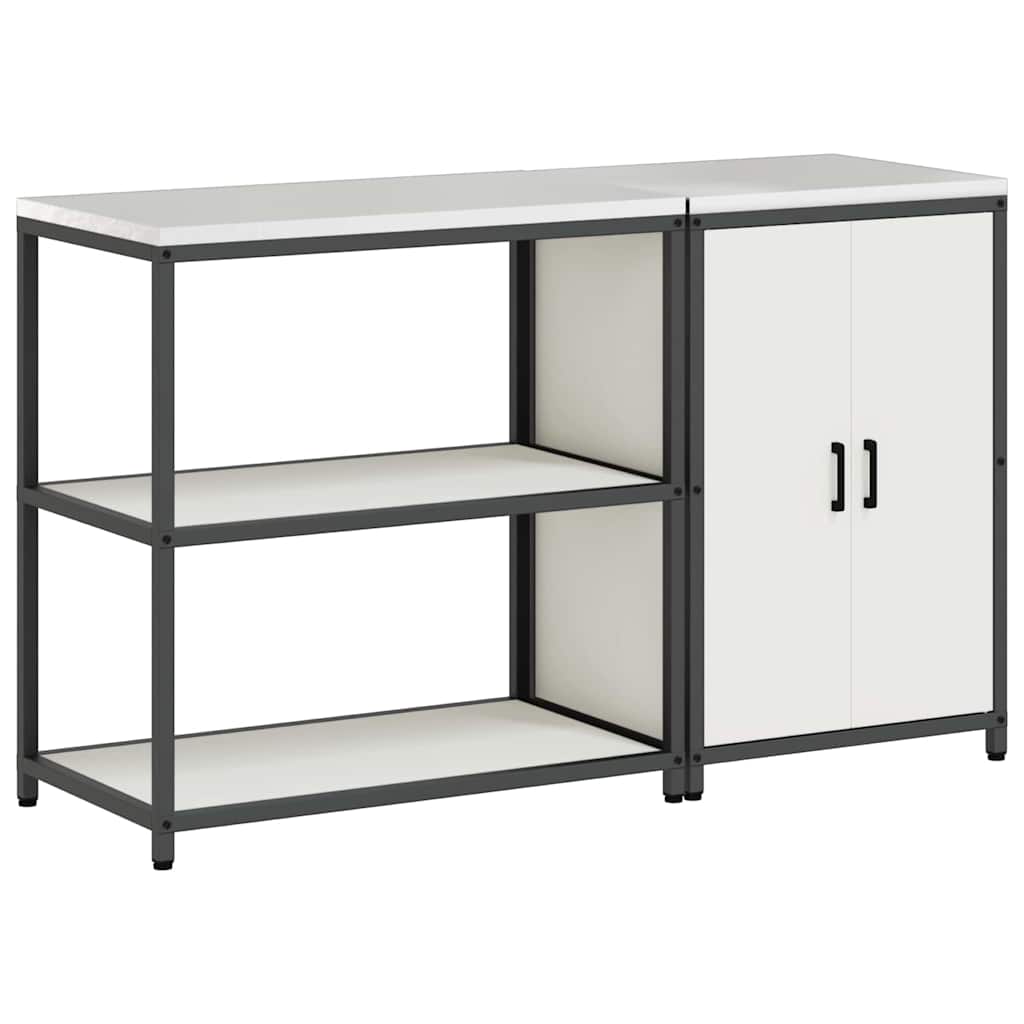 vidaXL Kitchen Storage Set HATTEM 2 pcs White Cold-rolled Steel