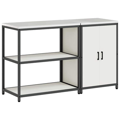 vidaXL Kitchen Storage Set HATTEM 2 pcs White Cold-rolled Steel