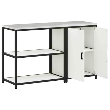 vidaXL Kitchen Storage Set HATTEM 2 pcs White Cold-rolled Steel