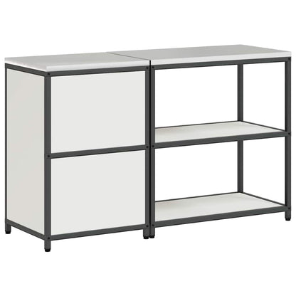 vidaXL Kitchen Storage Set HATTEM 2 pcs White Cold-rolled Steel