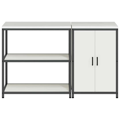 vidaXL Kitchen Storage Set HATTEM 2 pcs White Cold-rolled Steel