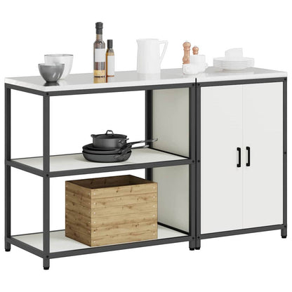 vidaXL Kitchen Storage Set HATTEM 2 pcs White Cold-rolled Steel