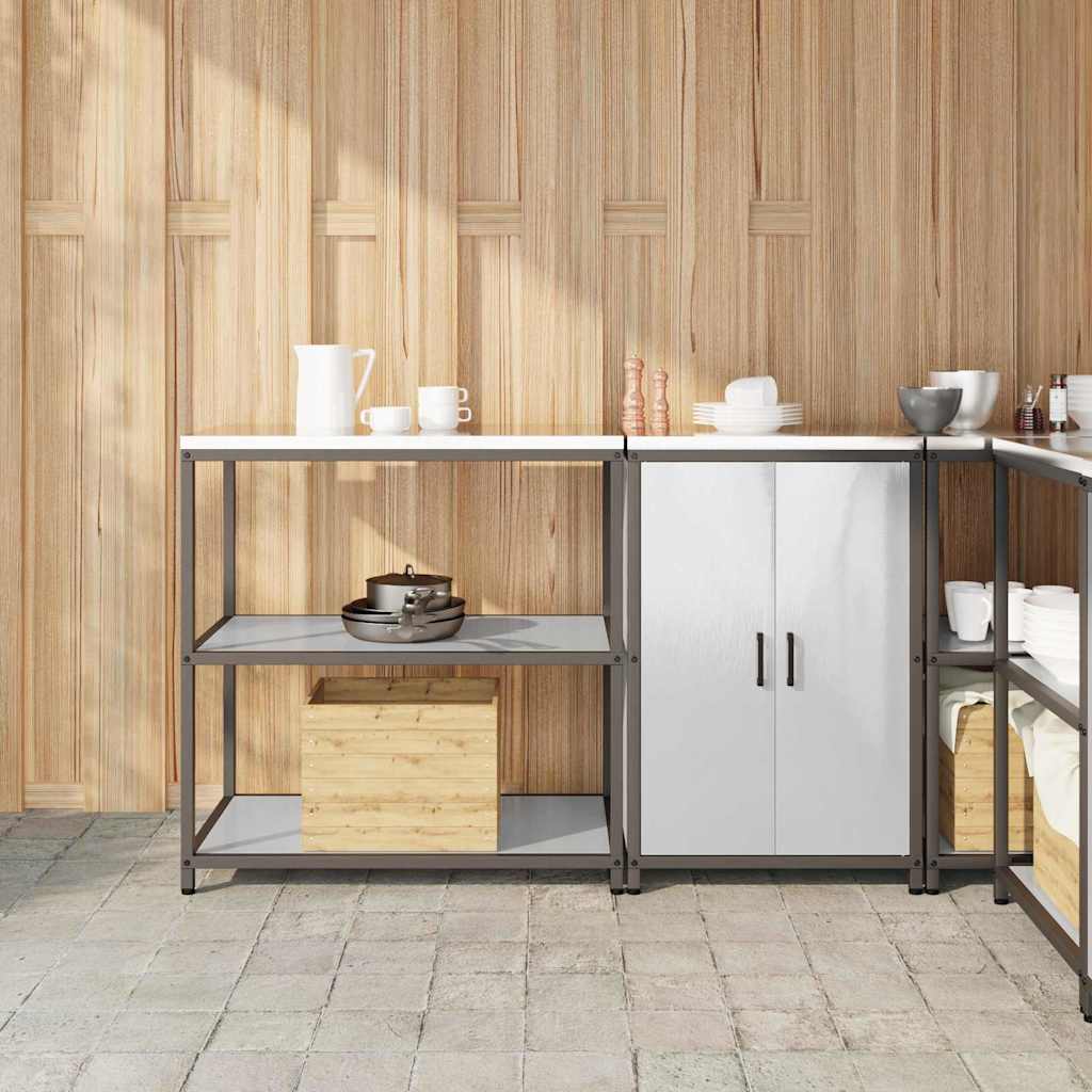 vidaXL Kitchen Storage Set HATTEM 2 pcs Silver Stainless Steel