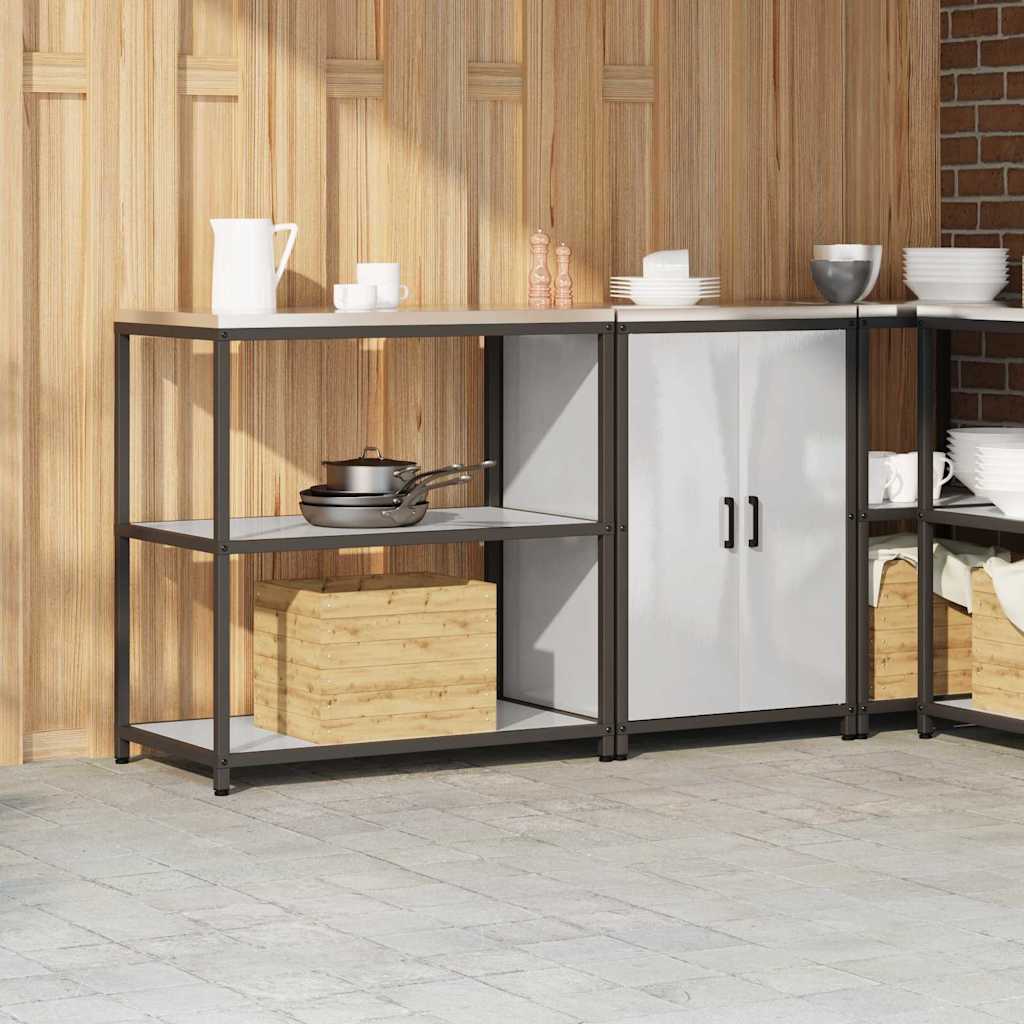 vidaXL Kitchen Storage Set HATTEM 2 pcs Silver Stainless Steel