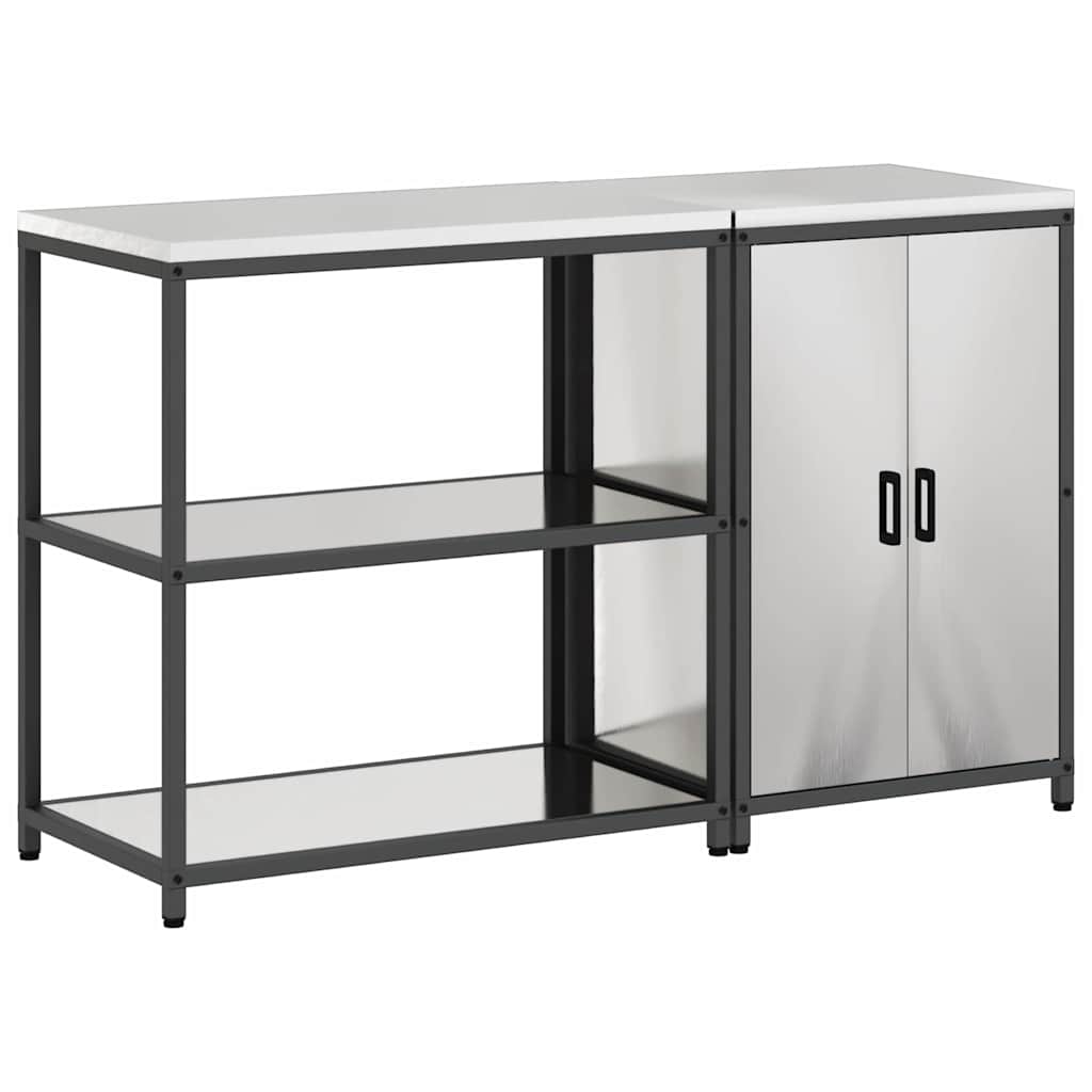 vidaXL Kitchen Storage Set HATTEM 2 pcs Silver Stainless Steel