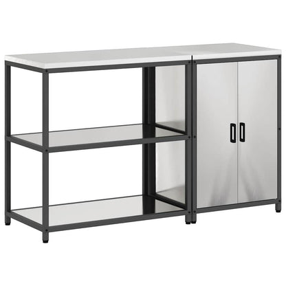 vidaXL Kitchen Storage Set HATTEM 2 pcs Silver Stainless Steel