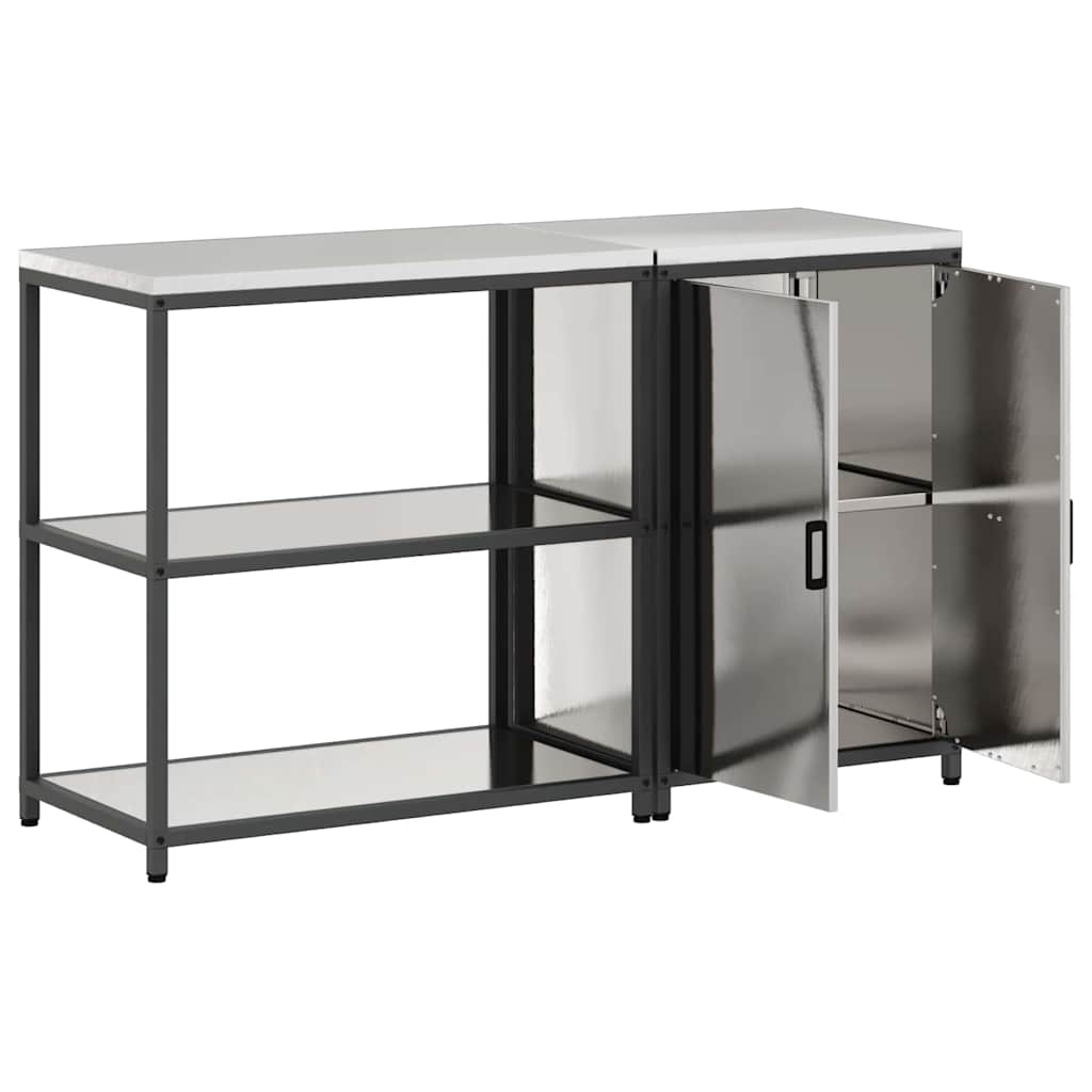 vidaXL Kitchen Storage Set HATTEM 2 pcs Silver Stainless Steel