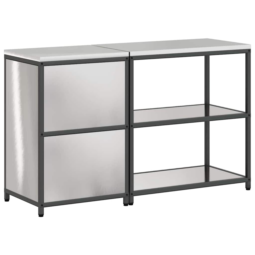 vidaXL Kitchen Storage Set HATTEM 2 pcs Silver Stainless Steel