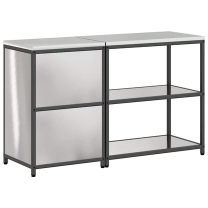 vidaXL Kitchen Storage Set HATTEM 2 pcs Silver Stainless Steel
