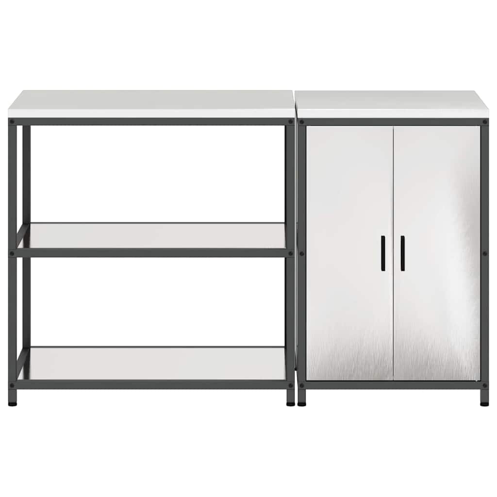 vidaXL Kitchen Storage Set HATTEM 2 pcs Silver Stainless Steel