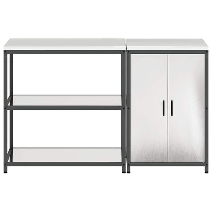 vidaXL Kitchen Storage Set HATTEM 2 pcs Silver Stainless Steel